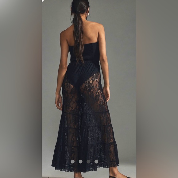 Anthropologie Black Lace Sheer Pants - Picture 3 of 6